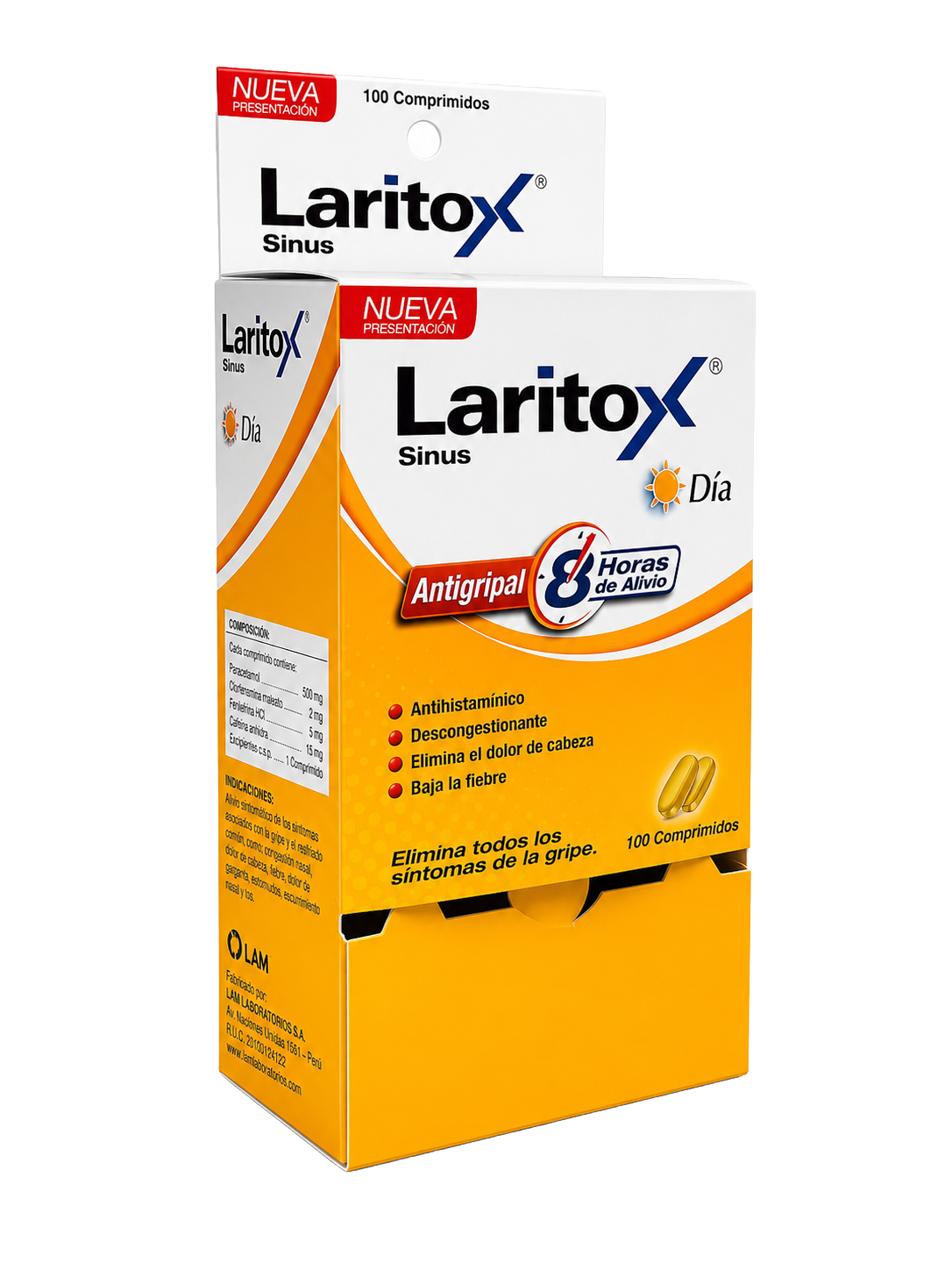 Laritox Día, medicamento para la gripe de día